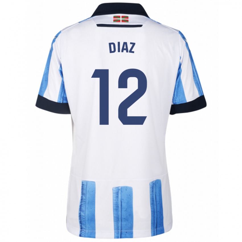 Kinder Ekain Díaz #12 Blau Weiss Heimtrikot Trikot 2023/24 T-Shirt Schweiz