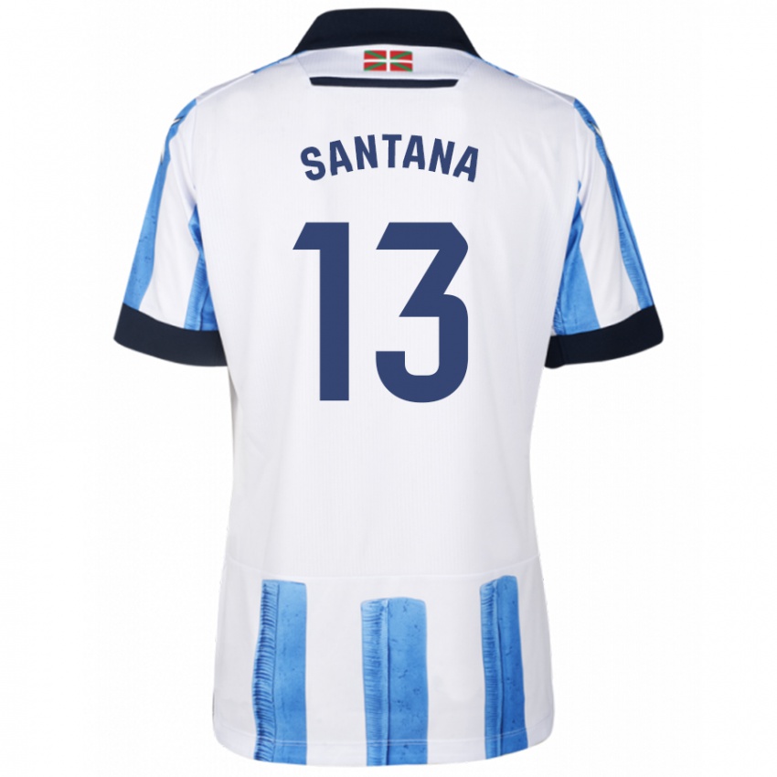 Kinder Olatz Santana #13 Blau Weiss Heimtrikot Trikot 2023/24 T-Shirt Schweiz