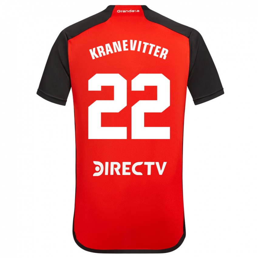 Kinder Matías Kranevitter #22 Rot Auswärtstrikot Trikot 2023/24 T-Shirt Schweiz
