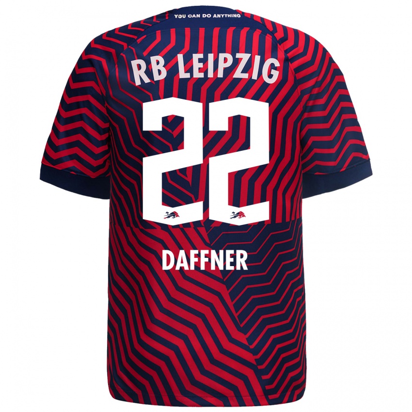 Kinder Felix Daffner #22 Blau Rot Auswärtstrikot Trikot 2023/24 T-Shirt Schweiz