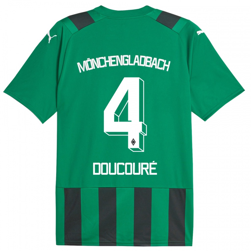 Kinder Mamadou Doucouré #4 Schwarz Grün Auswärtstrikot Trikot 2023/24 T-Shirt Schweiz