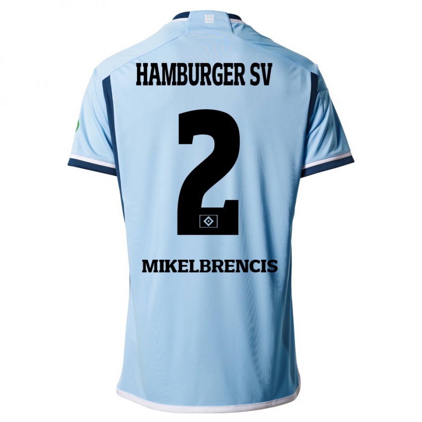 Kinder William Mikelbrencis #2 Blau Auswärtstrikot Trikot 2023/24 T-Shirt Schweiz