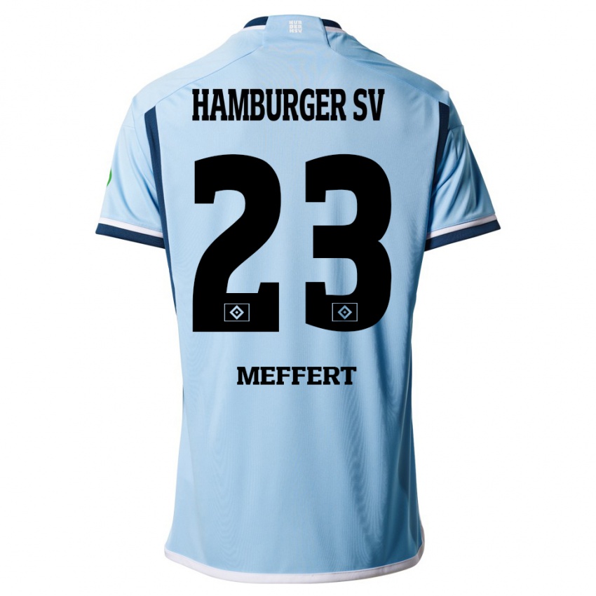 Kinder Jonas Meffert #23 Blau Auswärtstrikot Trikot 2023/24 T-Shirt Schweiz