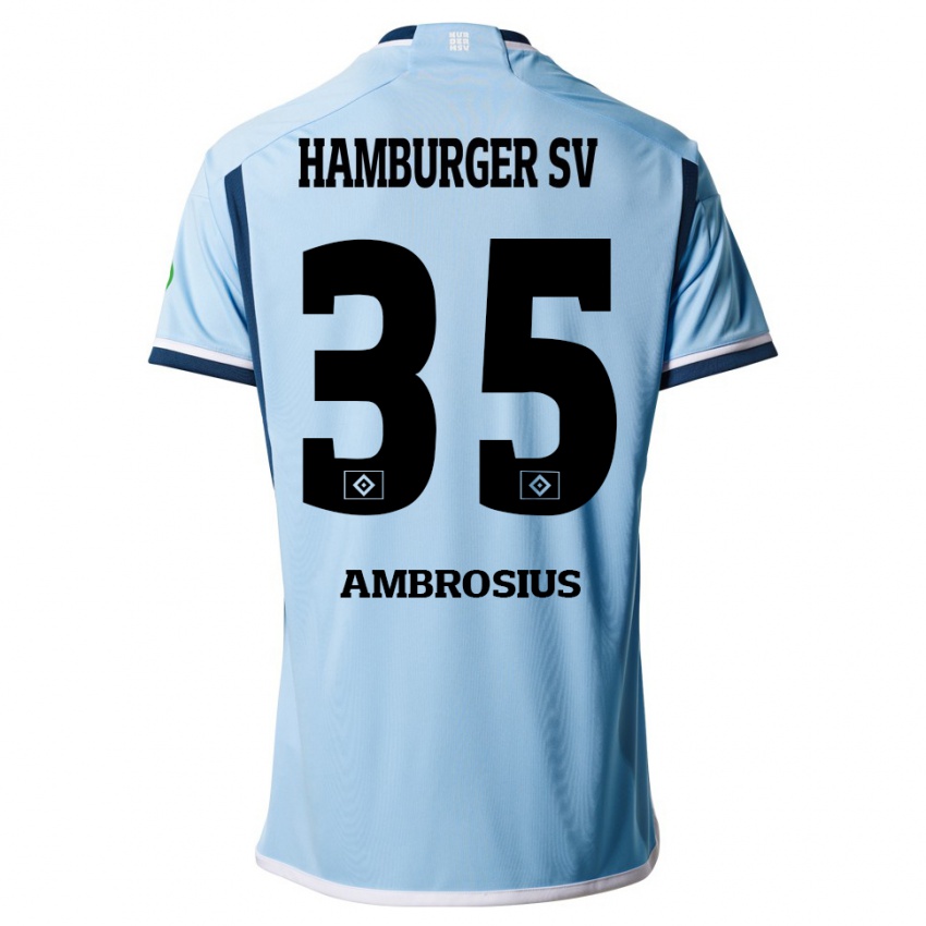 Kinder Stephan Ambrosius #35 Blau Auswärtstrikot Trikot 2023/24 T-Shirt Schweiz