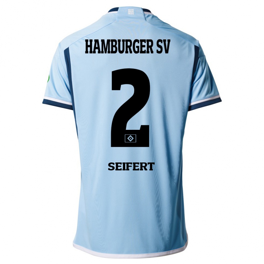 Kinder Luis Seifert #2 Blau Auswärtstrikot Trikot 2023/24 T-Shirt Schweiz