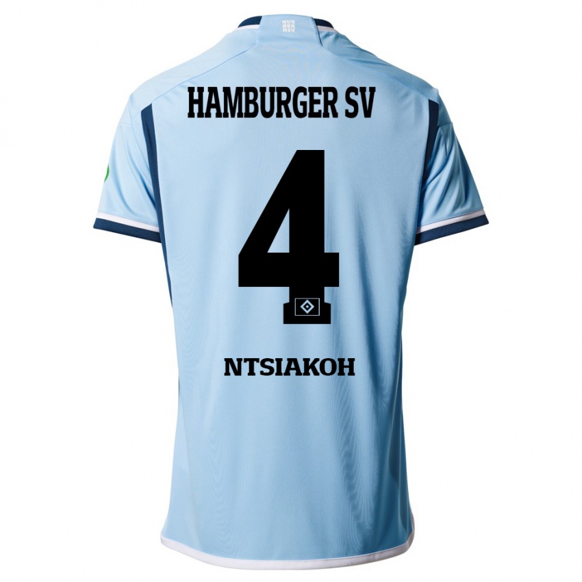 Kinder Emmanuel Ntsiakoh #4 Blau Auswärtstrikot Trikot 2023/24 T-Shirt Schweiz