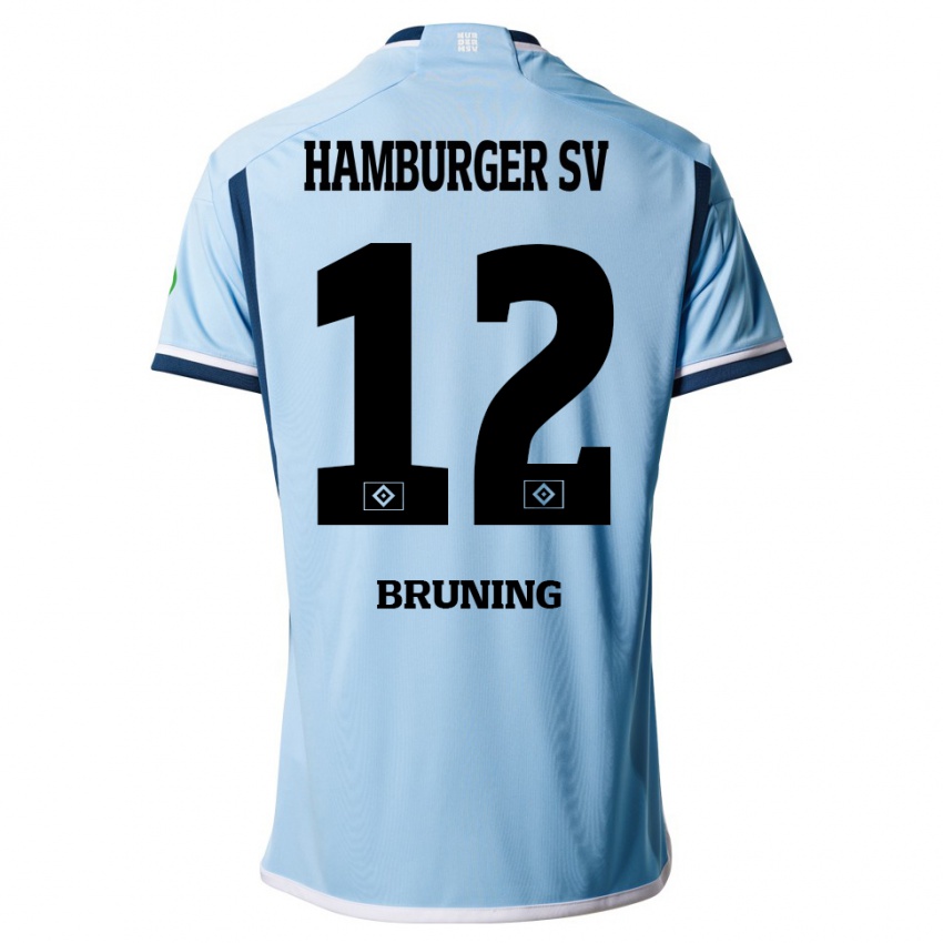 Kinder Malte Brüning #12 Blau Auswärtstrikot Trikot 2023/24 T-Shirt Schweiz