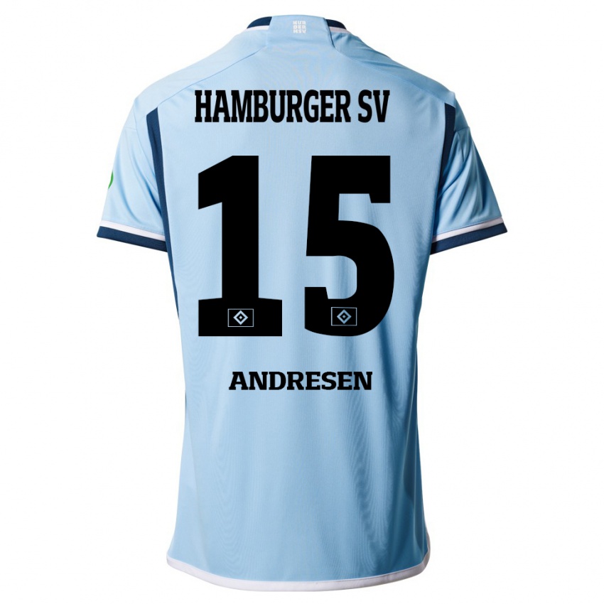 Kinder Bent Andresen #15 Blau Auswärtstrikot Trikot 2023/24 T-Shirt Schweiz