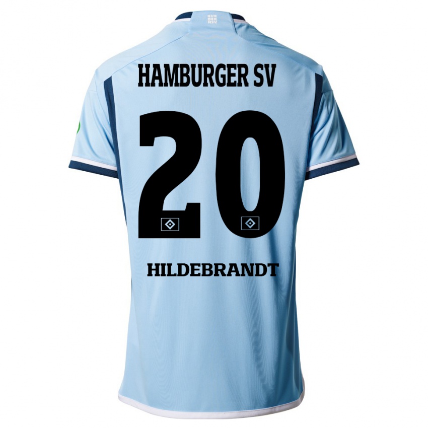 Kinder Tjark Hildebrandt #20 Blau Auswärtstrikot Trikot 2023/24 T-Shirt Schweiz