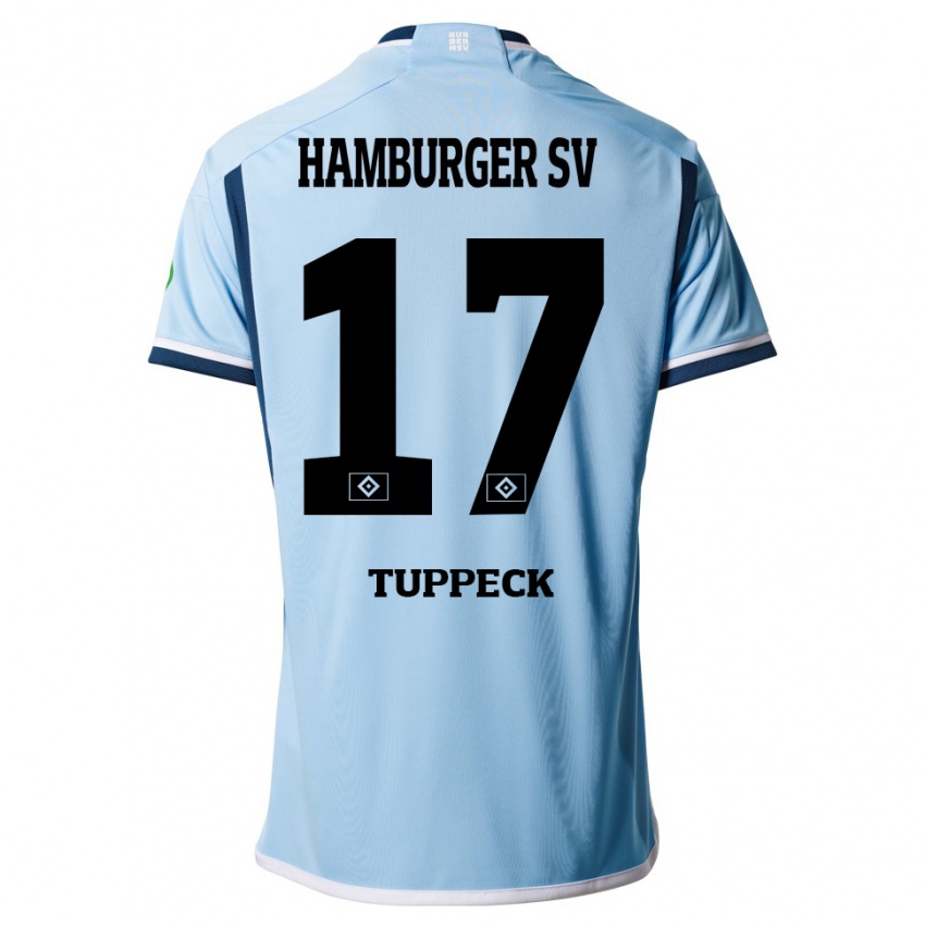 Kinder Niklas Tuppeck #17 Blau Auswärtstrikot Trikot 2023/24 T-Shirt Schweiz