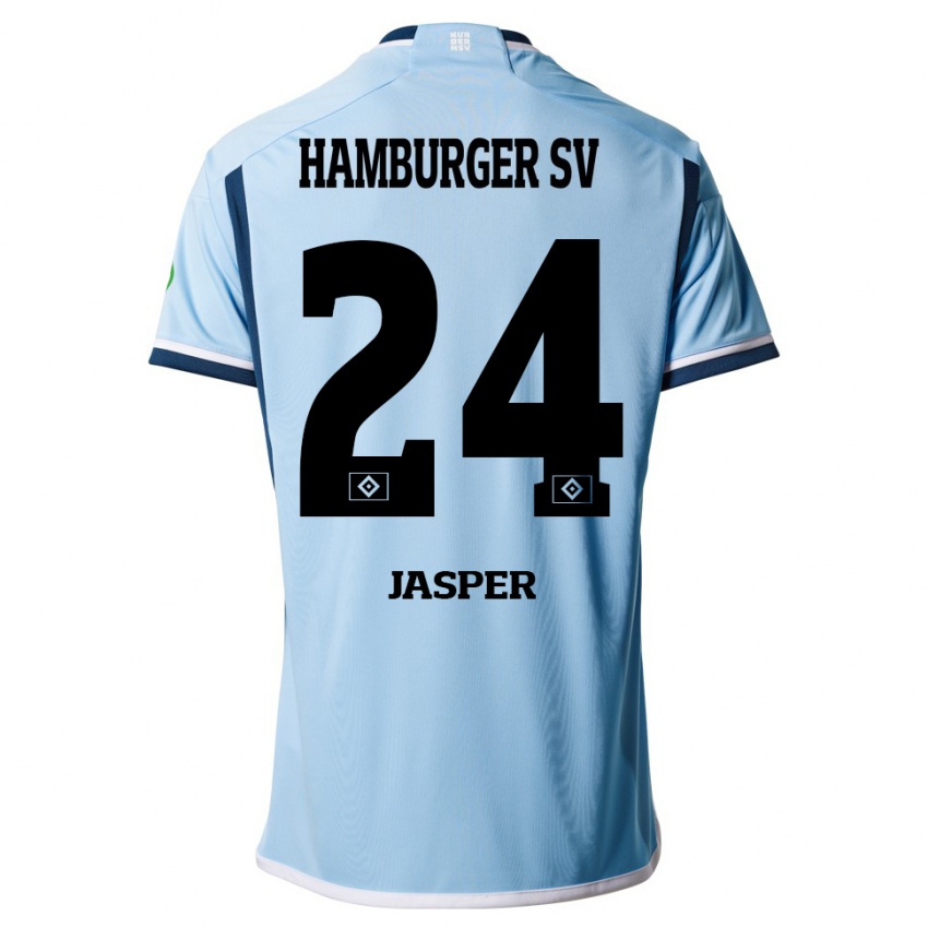 Kinder Jan-Lukas Jasper #24 Blau Auswärtstrikot Trikot 2023/24 T-Shirt Schweiz