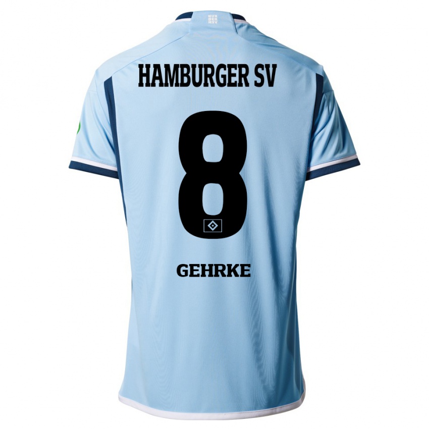 Kinder Stefan Gehrke #8 Blau Auswärtstrikot Trikot 2023/24 T-Shirt Schweiz