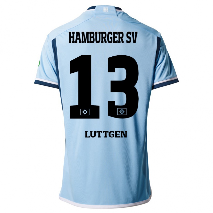 Kinder Lasse Lüttgen #13 Blau Auswärtstrikot Trikot 2023/24 T-Shirt Schweiz