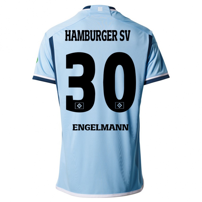 Kinder Timon Engelmann #30 Blau Auswärtstrikot Trikot 2023/24 T-Shirt Schweiz