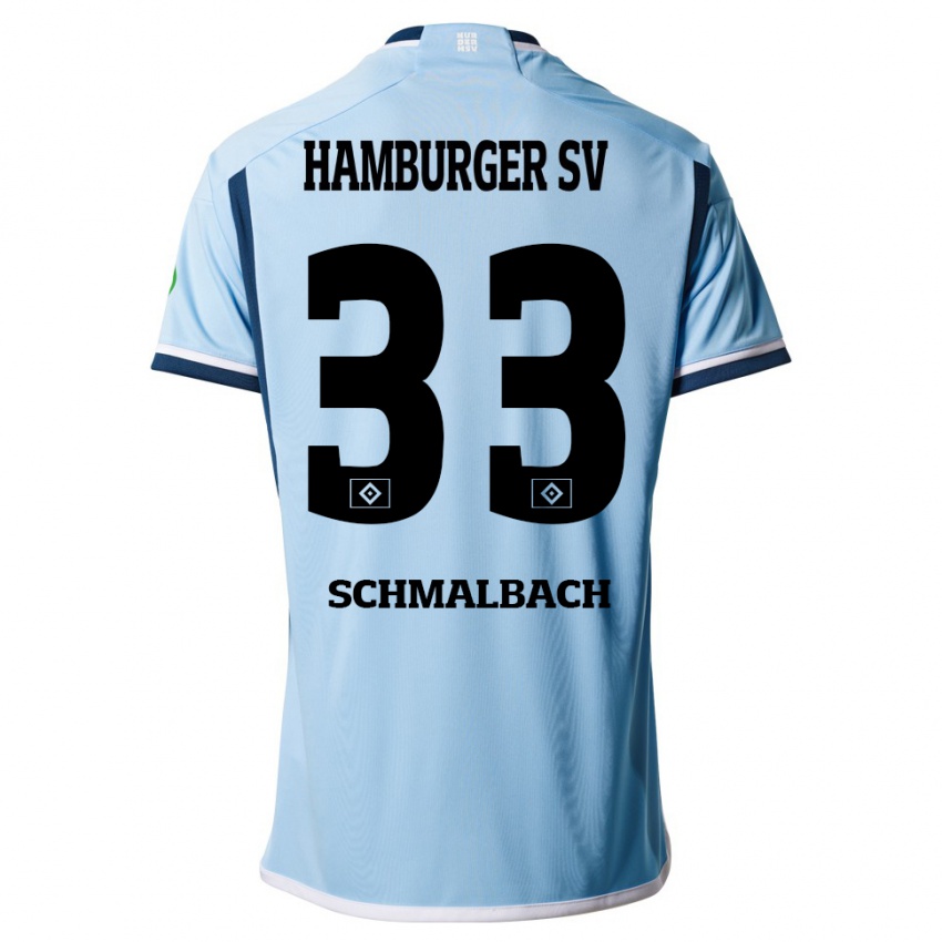 Kinder Sebastian Schmalbach #33 Blau Auswärtstrikot Trikot 2023/24 T-Shirt Schweiz