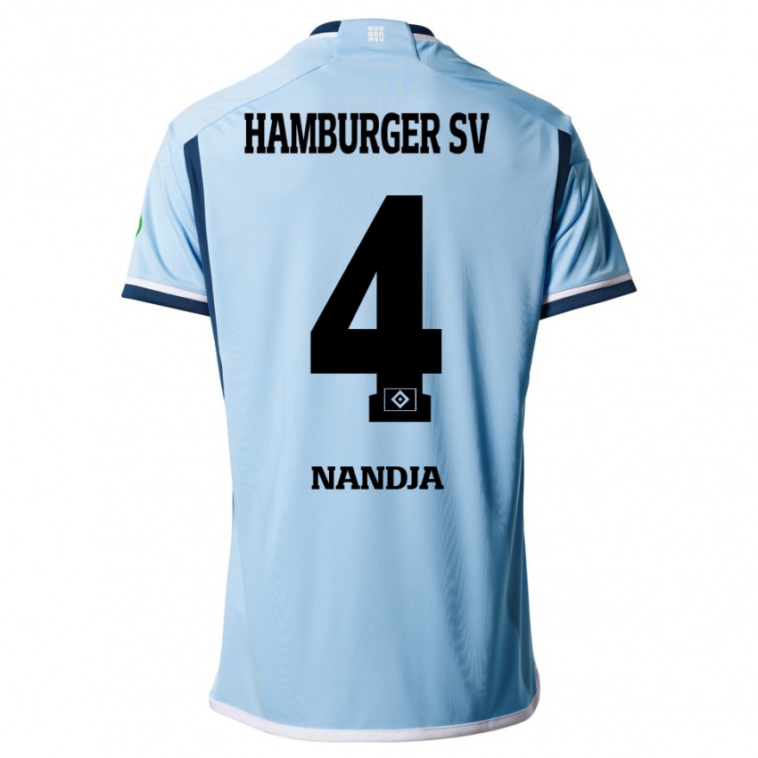 Kinder Shafiq Nandja #4 Blau Auswärtstrikot Trikot 2023/24 T-Shirt Schweiz