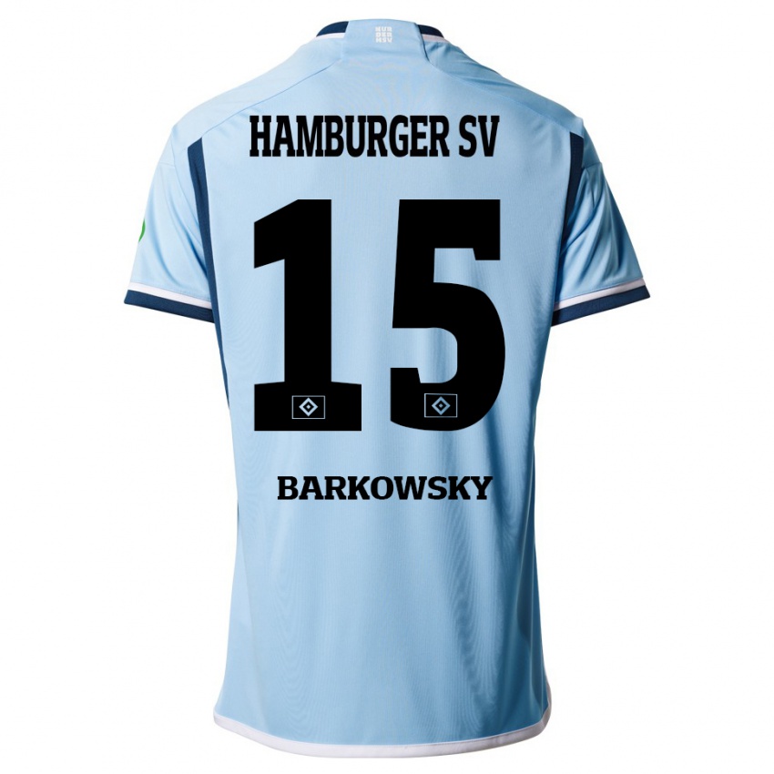 Kinder Finn Barkowsky #15 Blau Auswärtstrikot Trikot 2023/24 T-Shirt Schweiz