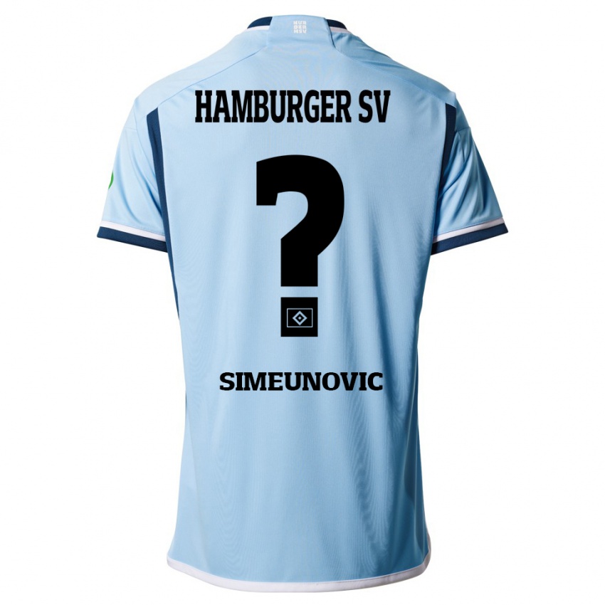 Kinder Denis Simeunovic #0 Blau Auswärtstrikot Trikot 2023/24 T-Shirt Schweiz