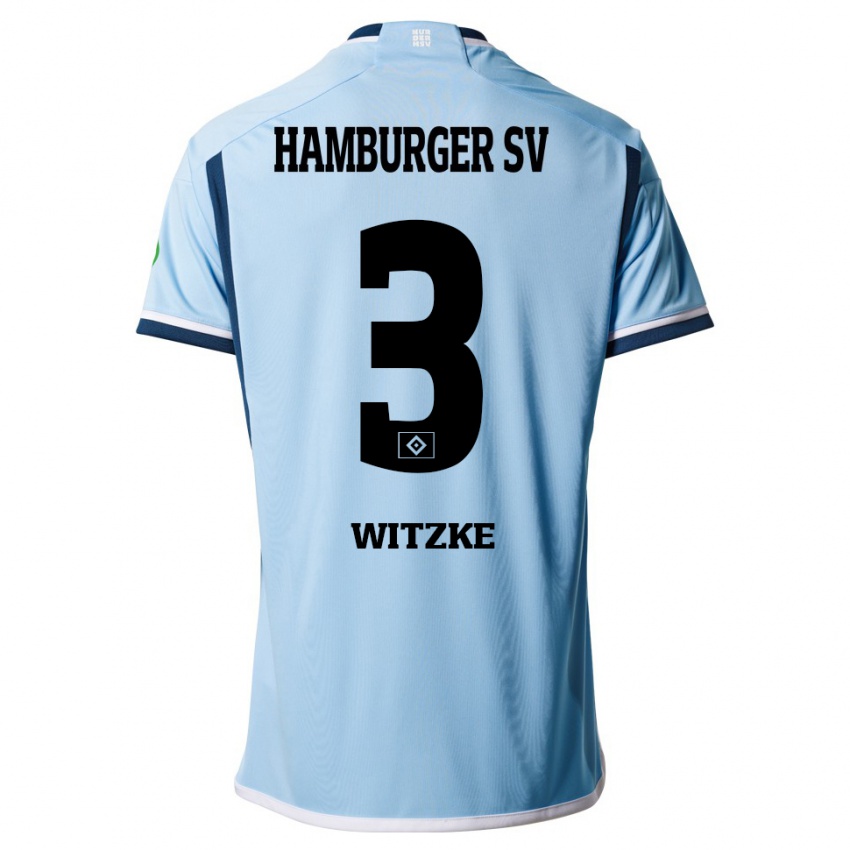 Kinder Oliver Witzke #3 Blau Auswärtstrikot Trikot 2023/24 T-Shirt Schweiz