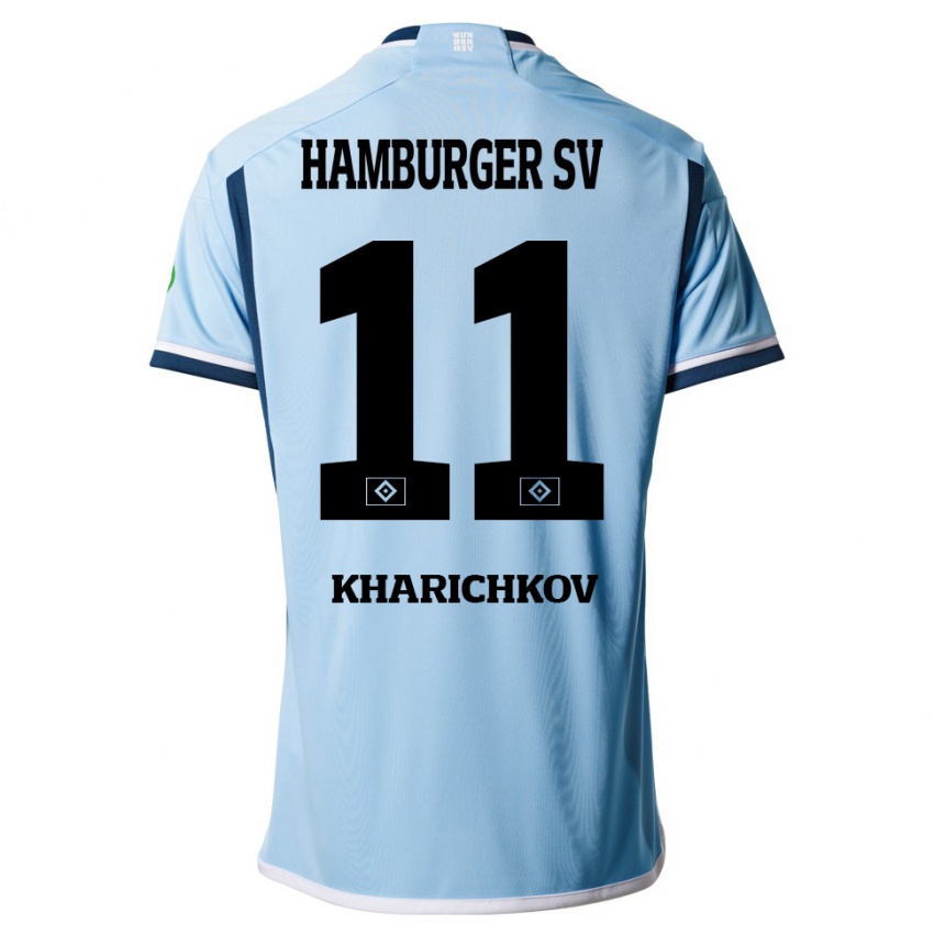 Kinder Valentyn Kharichkov #11 Blau Auswärtstrikot Trikot 2023/24 T-Shirt Schweiz