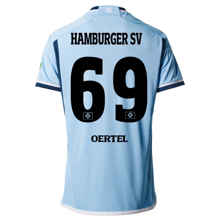 Kinder Jan Oertel #69 Blau Auswärtstrikot Trikot 2023/24 T-Shirt Schweiz