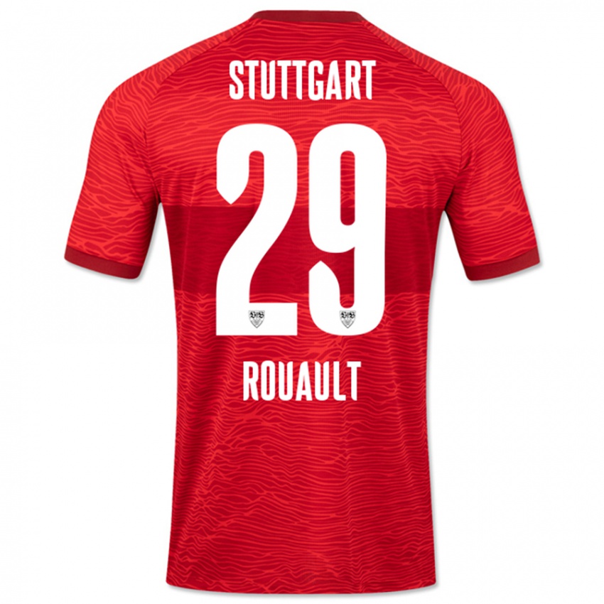 Kinder Anthony Rouault #29 Rot Auswärtstrikot Trikot 2023/24 T-Shirt Schweiz