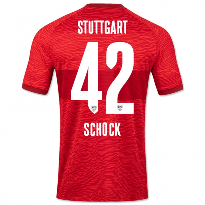 Kinder Florian Schock #42 Rot Auswärtstrikot Trikot 2023/24 T-Shirt Schweiz