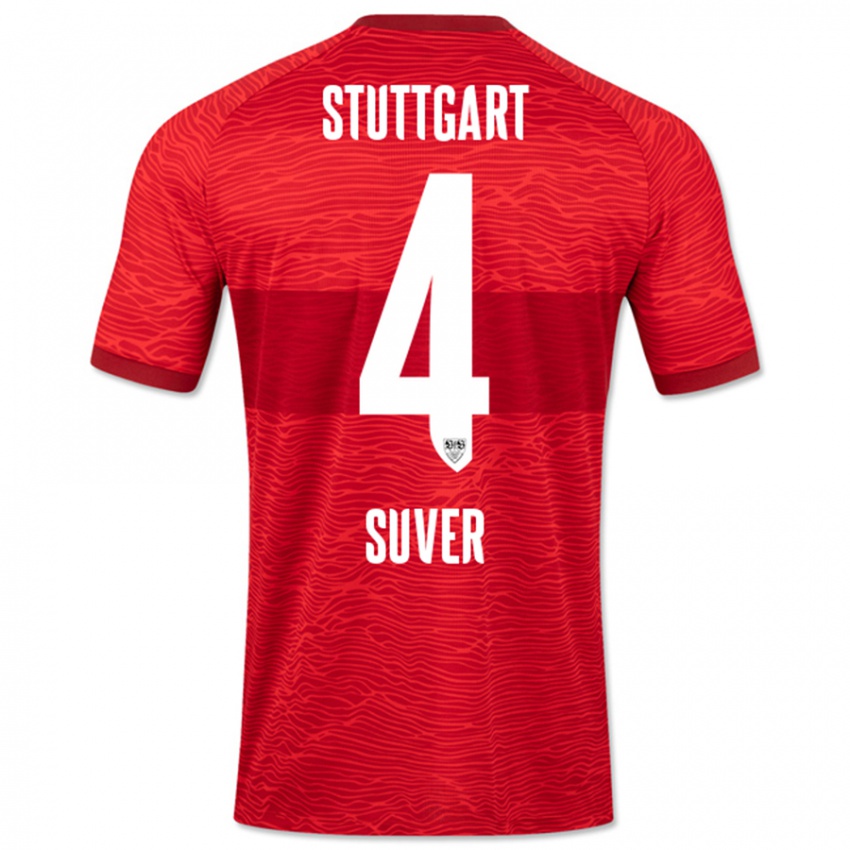 Kinder Jakov Suver #4 Rot Auswärtstrikot Trikot 2023/24 T-Shirt Schweiz