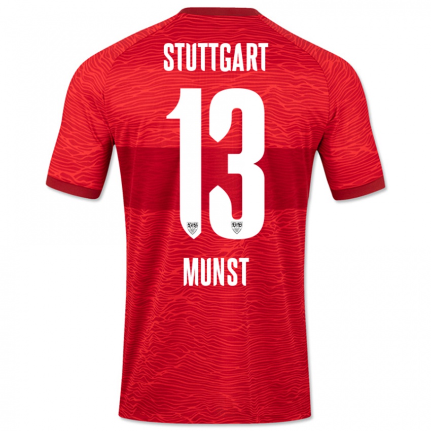 Kinder Leonhard Münst #13 Rot Auswärtstrikot Trikot 2023/24 T-Shirt Schweiz