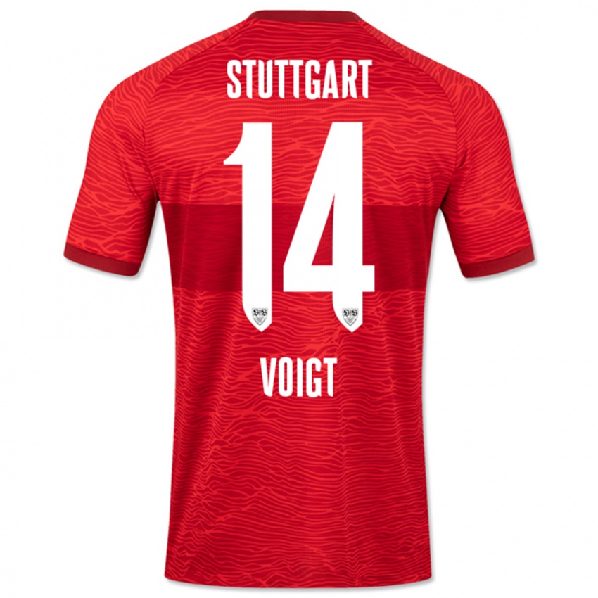 Kinder Max Voigt #14 Rot Auswärtstrikot Trikot 2023/24 T-Shirt Schweiz