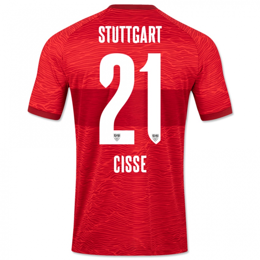 Kinder Moussa Cissé #21 Rot Auswärtstrikot Trikot 2023/24 T-Shirt Schweiz