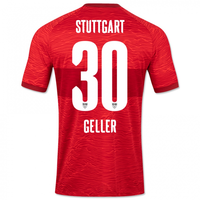 Kinder Robert Geller #30 Rot Auswärtstrikot Trikot 2023/24 T-Shirt Schweiz