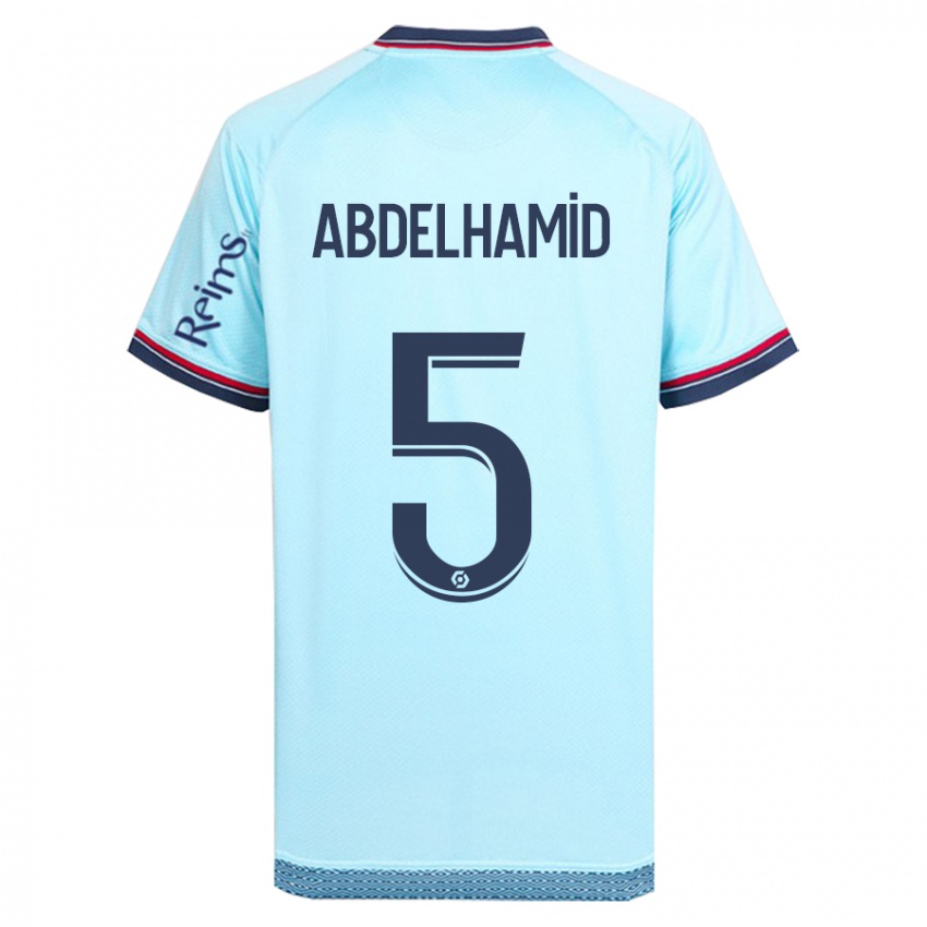 Kinder Yunis Abdelhamid #5 Himmelblau Auswärtstrikot Trikot 2023/24 T-Shirt Schweiz