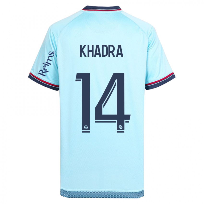 Kinder Reda Khadra #14 Himmelblau Auswärtstrikot Trikot 2023/24 T-Shirt Schweiz