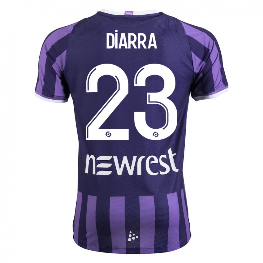 Kinder Moussa Diarra #23 Lila Auswärtstrikot Trikot 2023/24 T-Shirt Schweiz