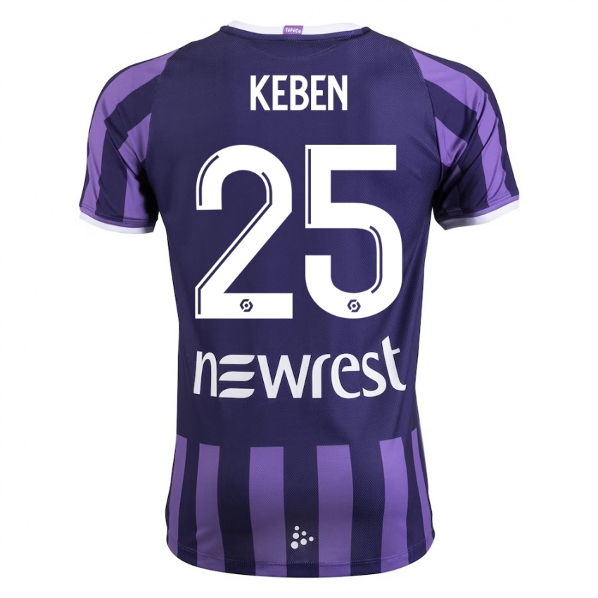 Kinder Kévin Keben #25 Lila Auswärtstrikot Trikot 2023/24 T-Shirt Schweiz