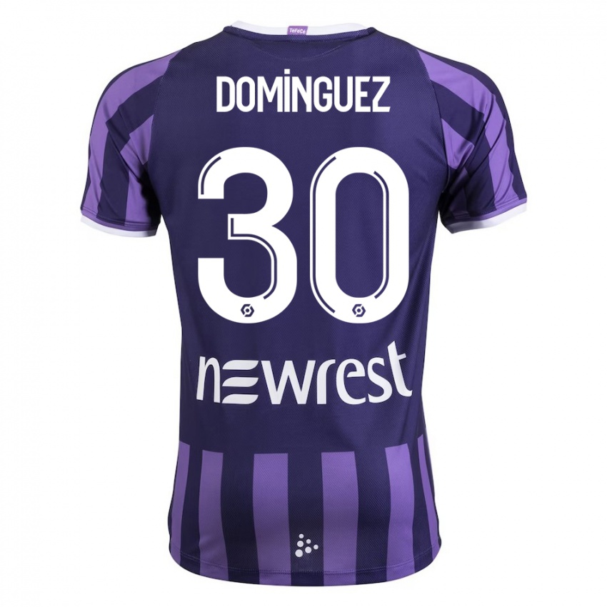 Kinder Álex Domínguez #30 Lila Auswärtstrikot Trikot 2023/24 T-Shirt Schweiz