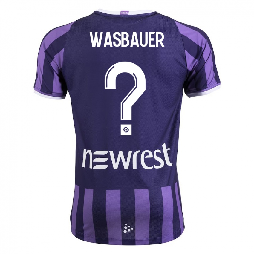 Kinder Nicolas Wasbauer #0 Lila Auswärtstrikot Trikot 2023/24 T-Shirt Schweiz