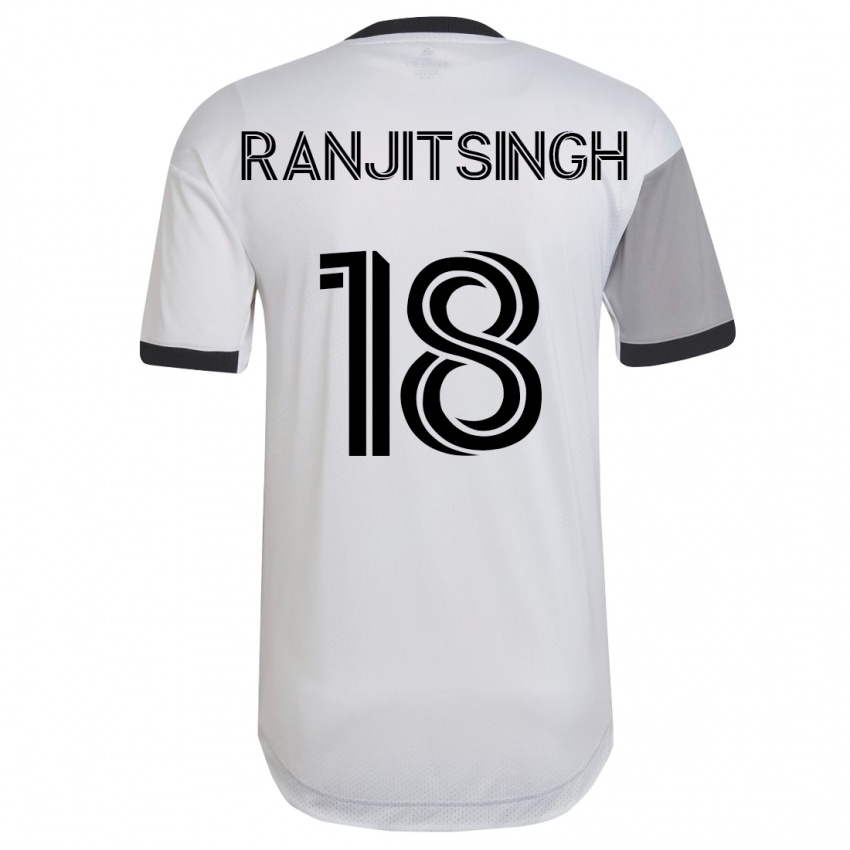 Kinder Greg Ranjitsingh #18 Weiß Auswärtstrikot Trikot 2023/24 T-Shirt Schweiz