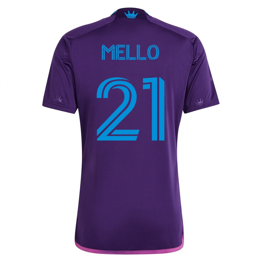 Kinder Vinicius Mello #21 Violett Auswärtstrikot Trikot 2023/24 T-Shirt Schweiz