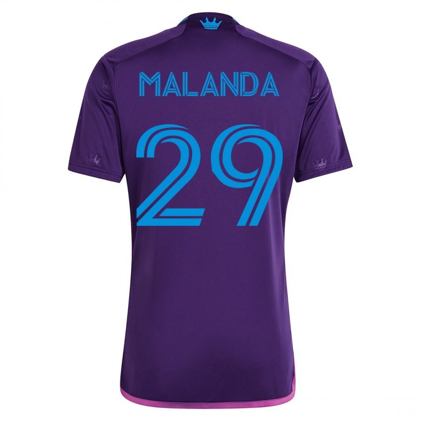 Kinder Adilson Malanda #29 Violett Auswärtstrikot Trikot 2023/24 T-Shirt Schweiz