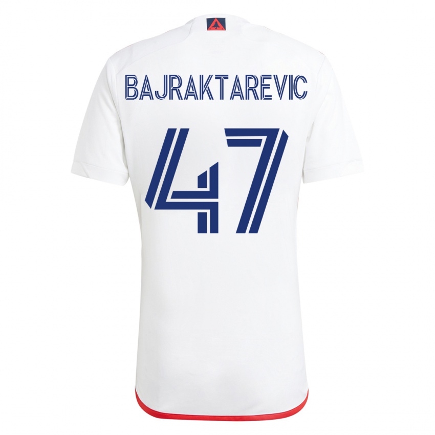 Kinder Esmir Bajraktarevic #47 Weiß Rot Auswärtstrikot Trikot 2023/24 T-Shirt Schweiz