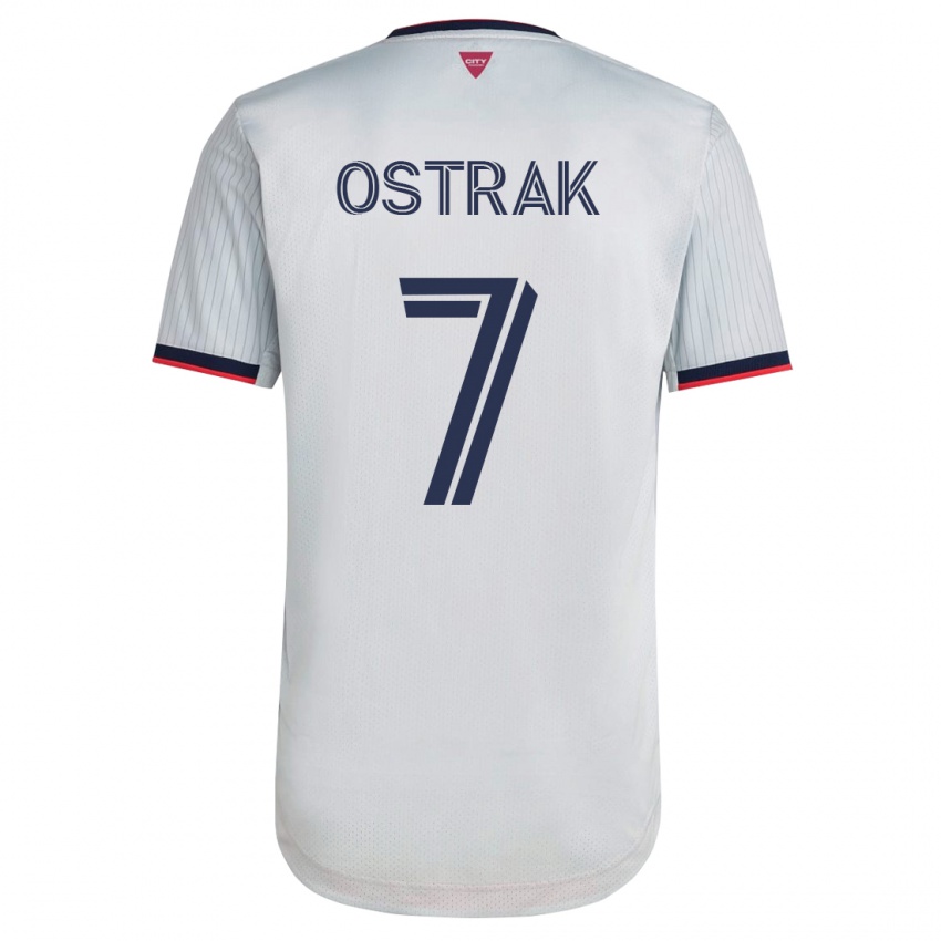 Kinder Tomás Ostrák #7 Weiß Auswärtstrikot Trikot 2023/24 T-Shirt Schweiz