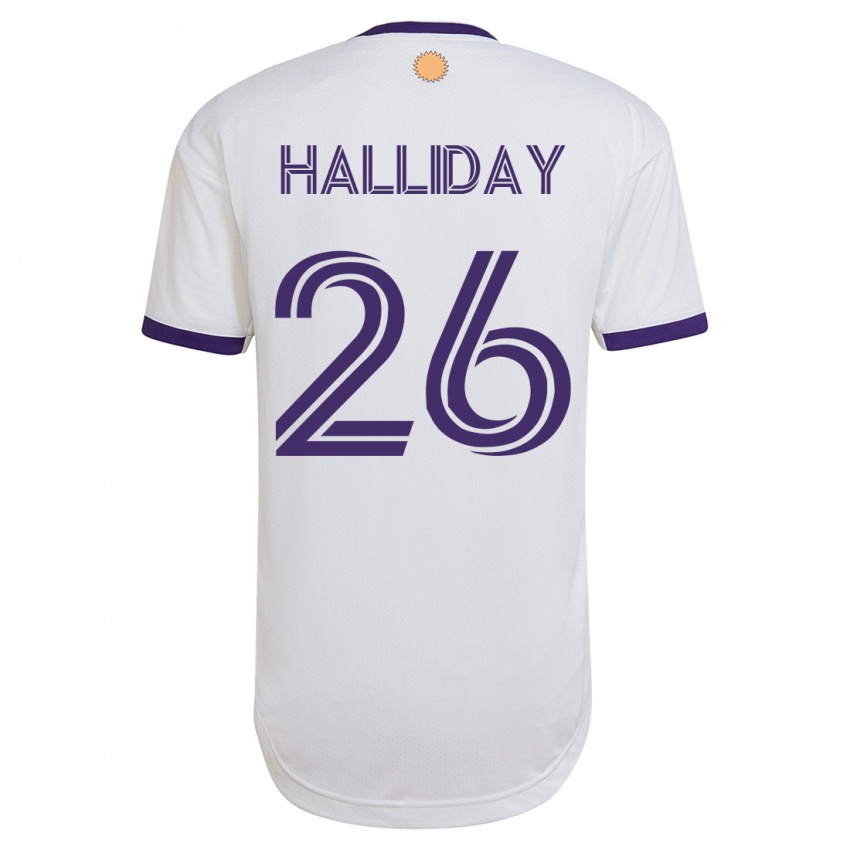 Kinder Michael Halliday #26 Weiß Auswärtstrikot Trikot 2023/24 T-Shirt Schweiz