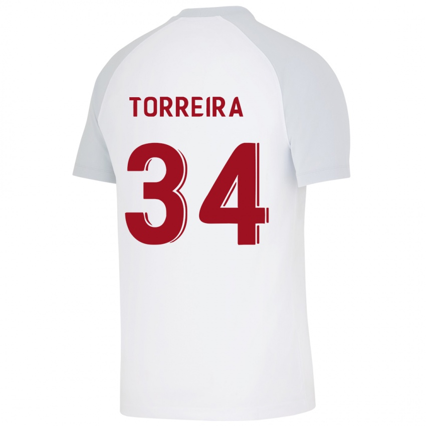 Kinder Lucas Torreira #34 Weiß Auswärtstrikot Trikot 2023/24 T-Shirt Schweiz