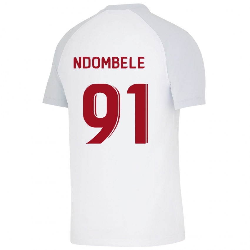 Kinder Tanguy Ndombele #91 Weiß Auswärtstrikot Trikot 2023/24 T-Shirt Schweiz