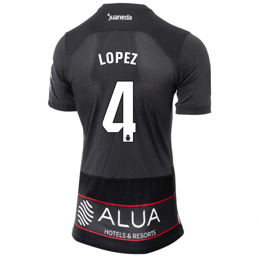 Kinder David López #4 Schwarz Auswärtstrikot Trikot 2023/24 T-Shirt Schweiz