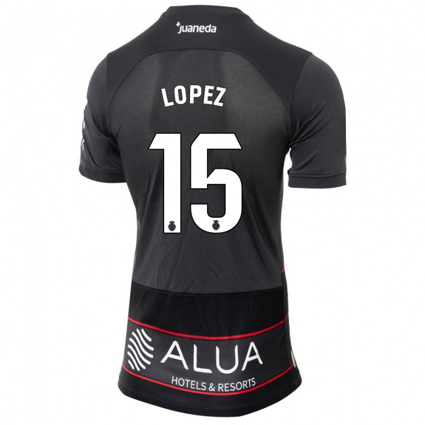 Kinder Marc López #15 Schwarz Auswärtstrikot Trikot 2023/24 T-Shirt Schweiz