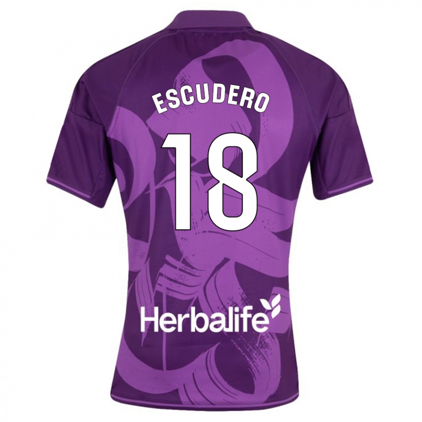 Kinder Sergio Escudero #18 Violett Auswärtstrikot Trikot 2023/24 T-Shirt Schweiz