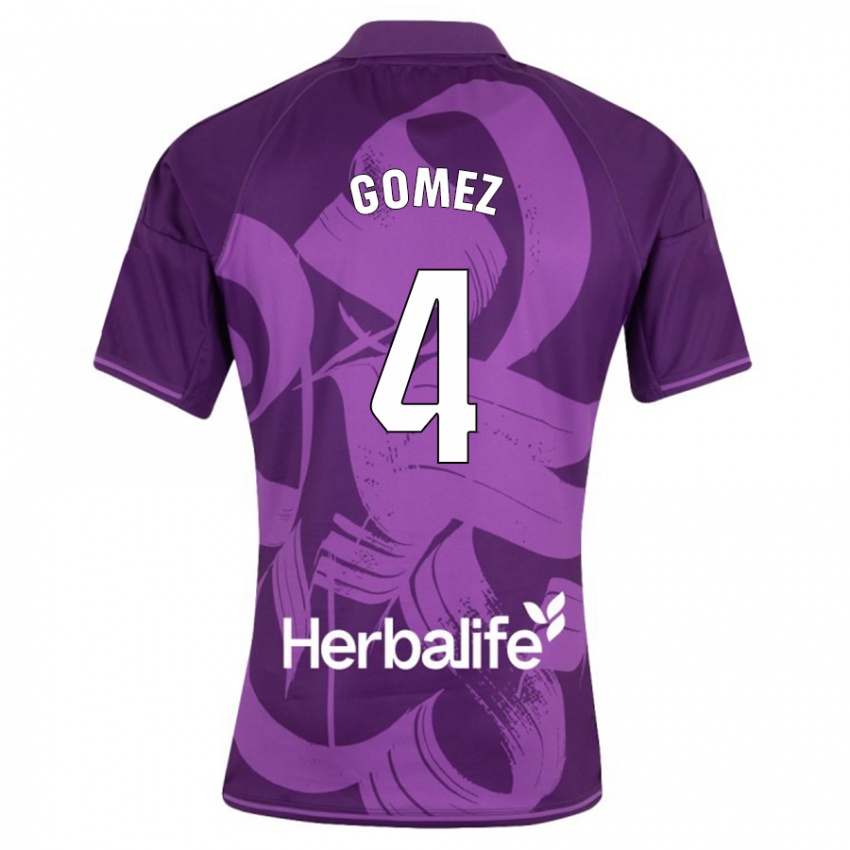 Kinder Adrián Gómez #4 Violett Auswärtstrikot Trikot 2023/24 T-Shirt Schweiz